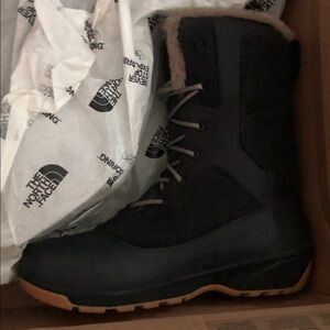 The North Face Black and Brown Winter Boots